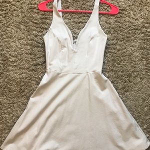 White fit and flare dress